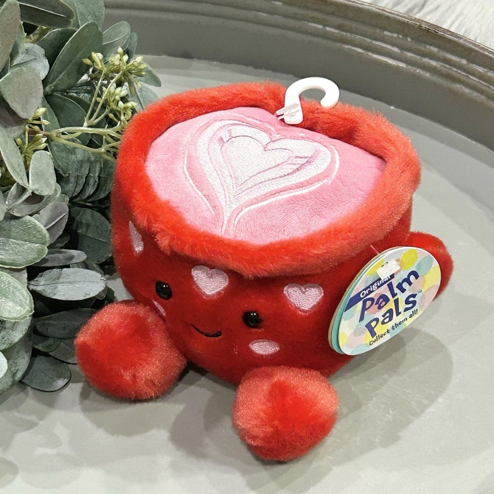 Aurora Palm Pals "Lotti Love Latte" 4-Inch Wide Stuffed Animal Coffee Cup Plush